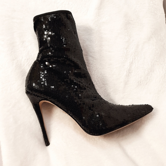 Aldo Cirelle Black Sequin Boots Size 8 US - Picture 8 of 15